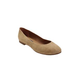 Margaux Womens Slip On Round Toe Ballet Flats Brown Suede Size 36W